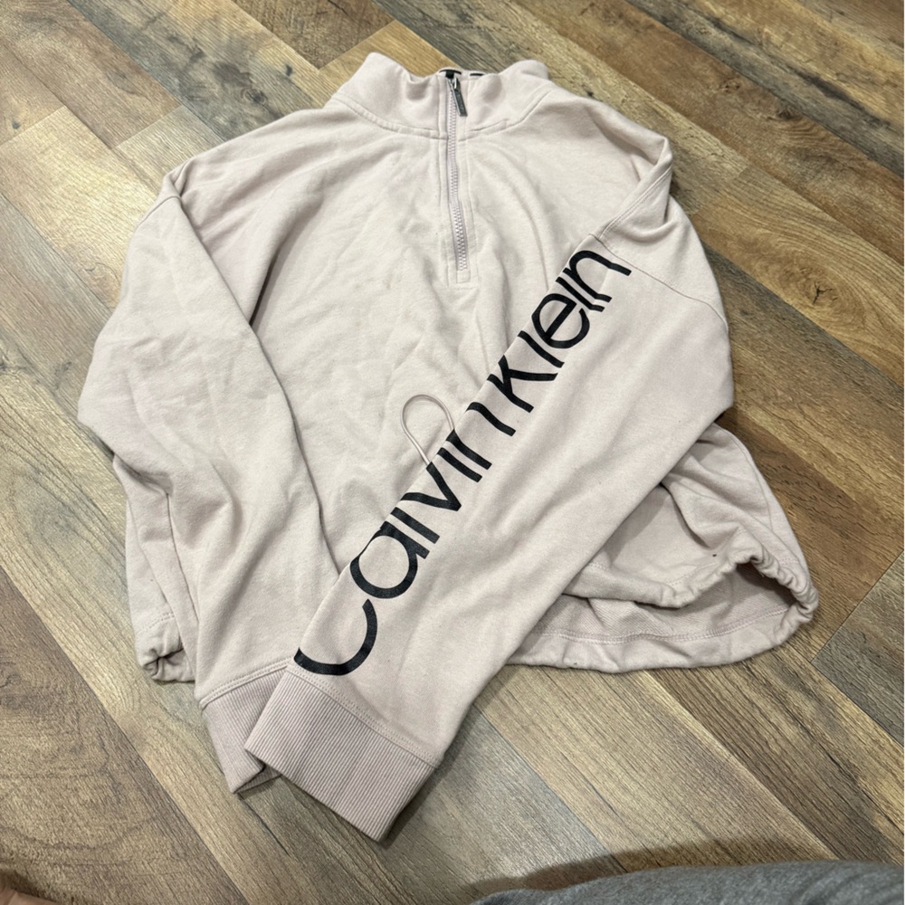 Calvin Klein Light Tan Zip-Up Sweatshirt